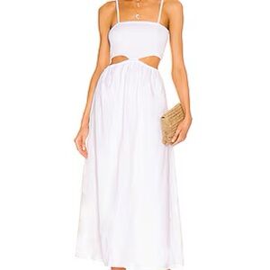 Faithfull the Brand White Cutout Maxi Dress